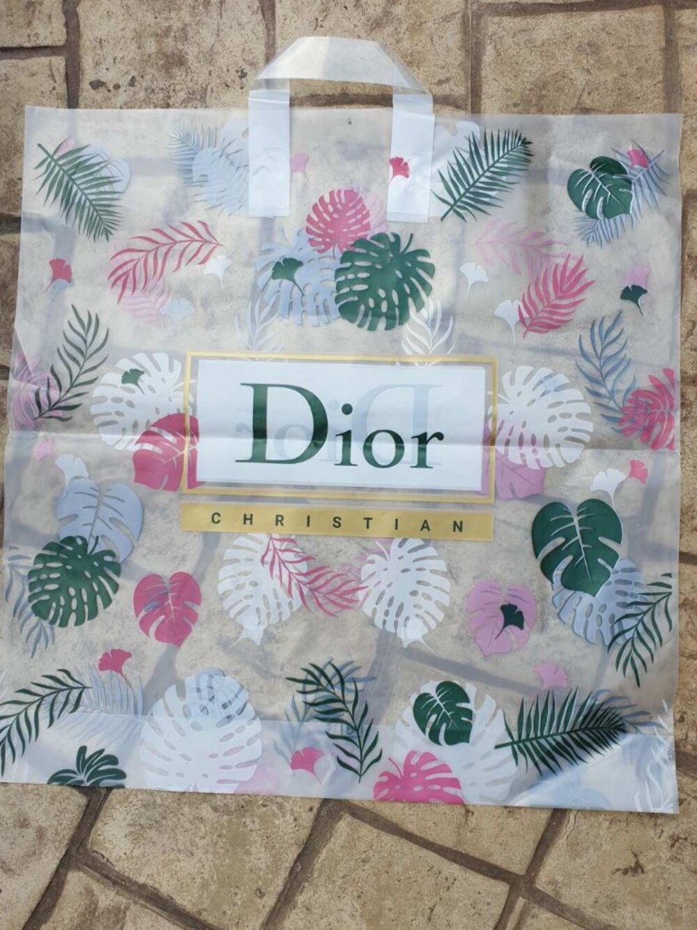 Fashion Plastic Shopping Bag Logo Luxury Boutique Gift Packaging 20 x 19 Inches